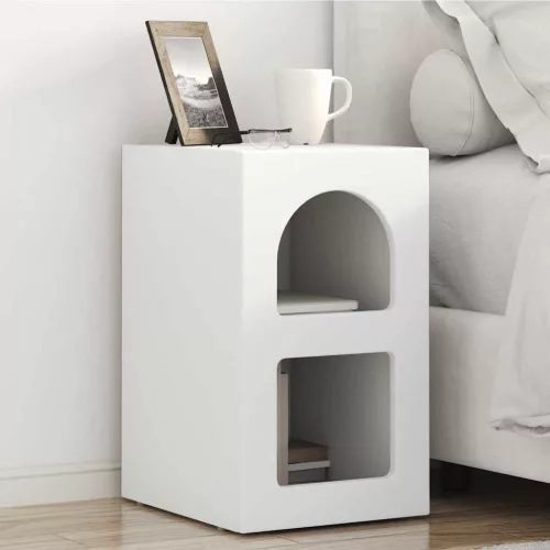 vidaXL Éjjeli asztal 2 pcs Fehér 29,5 x 33,5 x 50 cm Faanyag