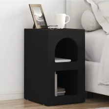   vidaXL Éjjeli asztal 2 pcs Fekete 29,5 x 33,5 x 50 cm Faanyag