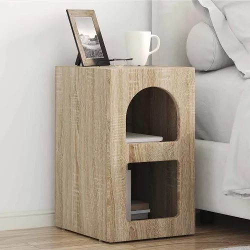 vidaXL Éjjeli asztal 2 pcs Sonoma tölgy 29,5 x 33,5 x 50 cm Faanyag
