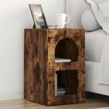   vidaXL Éjjeli asztal Füstölt tölgy 29,5 x 33,5 x 50 cm Faanyag