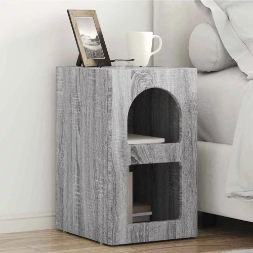 vidaXL Éjjeli asztal Szürke Sonoma 29,5 x 33,5 x 50 cm Faanyag