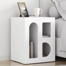 vidaXL Éjjeli asztal 2 pcs Fehér 40 x 35 x 50 cm Faanyag
