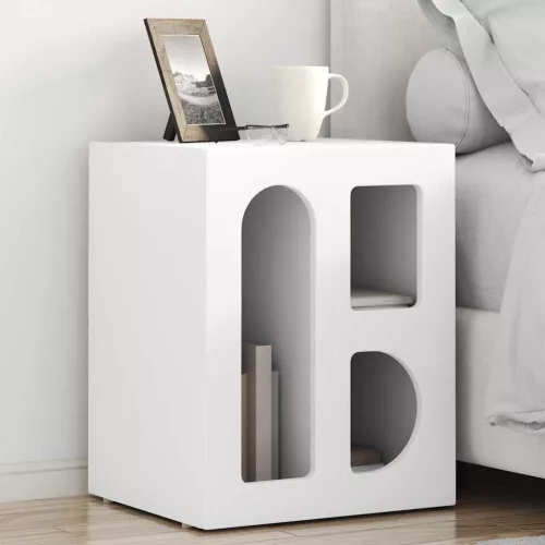 vidaXL Éjjeli asztal 2 pcs Fehér 40 x 35 x 50 cm Faanyag