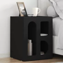 vidaXL Éjjeli asztal 2 pcs Fekete 40 x 35 x 50 cm Faanyag