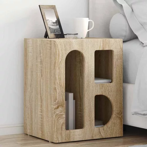vidaXL Éjjeli asztal 2 pcs Sonoma tölgy 40 x 35 x 50 cm Faanyag