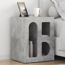   vidaXL Éjjeli asztal 2 pcs Beton Szürke 40 x 35 x 50 cm Faanyag