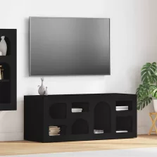 vidaXL TV szekrény Fekete 100 x 35 x 40 cm Faanyag