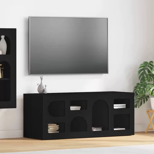 vidaXL TV szekrény Fekete 100 x 35 x 40 cm Faanyag
