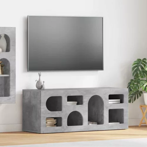 vidaXL TV szekrény Beton Szürke 100 x 35 x 40 cm Faanyag