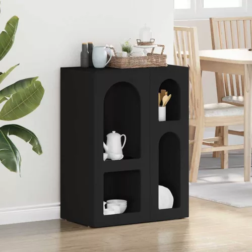 vidaXL Széf Fekete 59 x 35 x 80.5 cm Faanyag