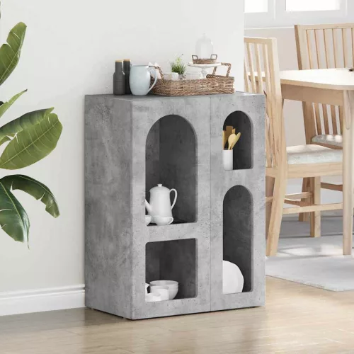 vidaXL Széf Beton Szürke 59 x 35 x 80.5 cm Faanyag