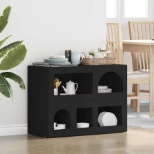 vidaXL Széf Fekete 80,5 x 35 x 59 cm Faanyag