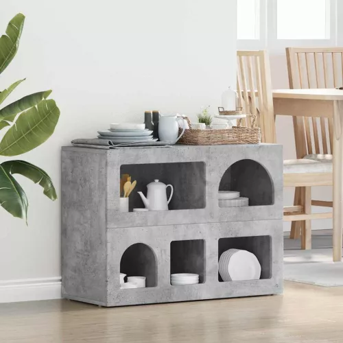 vidaXL Széf Beton Szürke 80,5 x 35 x 59 cm Faanyag