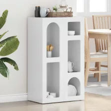 vidaXL Széf Magas Fényű Fehér 59 x 35 x 100,5 cm Faanyag