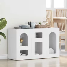 vidaXL Széf Magas Fényű Fehér 100 x 35 x 59 cm Faanyag