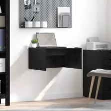   vidaXL Falra szerelhető íróasztal Fekete tölgy 60 x 45 x 30 cm Faanyag