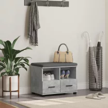   vidaXL Előtér pad párnával fiókkal Beton Szürke 60 x 38 x 46 cm