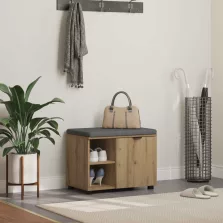   vidaXL Előtér pad párnával Egyszínű Artisan tölgy 60 x 38 x 46 cm