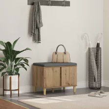   vidaXL Előtér pad párnával tárolóval Artisan tölgy 60 x 38 x 46 cm