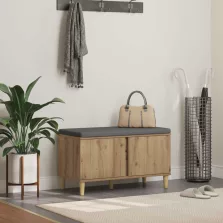   vidaXL Előtér pad párnával tárolóval Artisan tölgy 60 x 38 x 46 cm