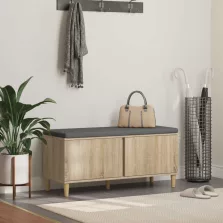   vidaXL Előtér pad párnával tárolóval Sonoma tölgy 60 x 38 x 46 cm