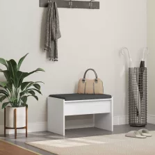 vidaXL Előtér pad párnával Fehér 63 x 38 x 40 cm