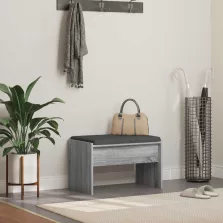   vidaXL Előtér pad párnával Szürke Sonoma 63 x 38 x 40 cm