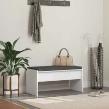 vidaXL Előtér pad párnával Fehér 80 x 38 x 46 cm