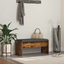   vidaXL Előtér pad párnával Füstölt tölgy 83 x 38 x 40 cm