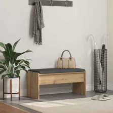   vidaXL Előtér pad párnával Artisan tölgy 83 x 38 x 40 cm