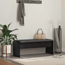   vidaXL Előtér pad párnával Fekete tölgy 103 x 38 x 40 cm