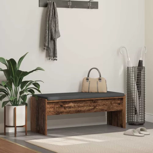 vidaXL Előtér pad párnával Öreg fa 103 x 38 x 40 cm