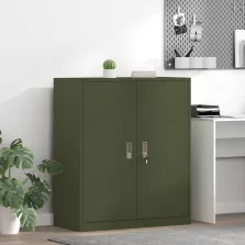 vidaXL Tárolószekrény Olajzöld 90 x 40 x 105 cm Acél