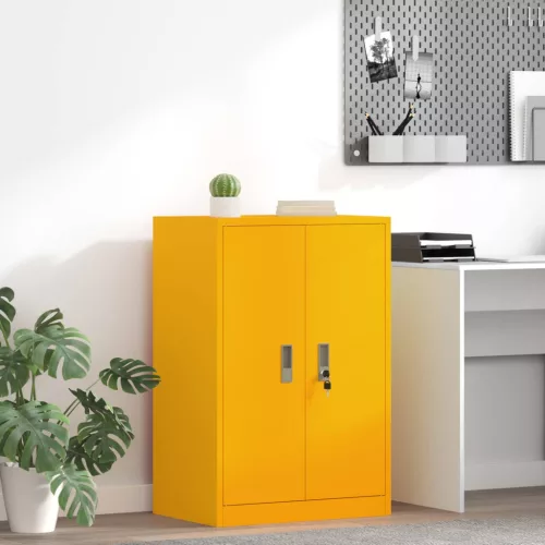 vidaXL Tárolószekrény Mustár sárga 60 x 40 x 90 cm Acél