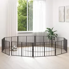   vidaXL Kutya Kapu 10 pcs Fekete 100 x 60 cm Horganyzott acél