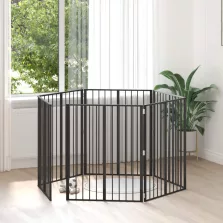 vidaXL Kutya Kapu 6 pcs Fekete 80 x 100 cm Horganyzott acél