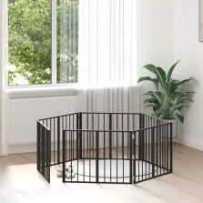 vidaXL Kutya Kapu 6 pcs Fekete 80 x 60 cm Horganyzott acél