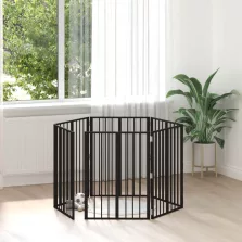 vidaXL Kutya Kapu 6 pcs Fekete 60 x 80 cm Horganyzott acél