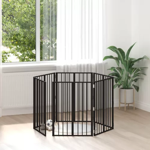 vidaXL Kutya Kapu 6 pcs Fekete 60 x 80 cm Horganyzott acél