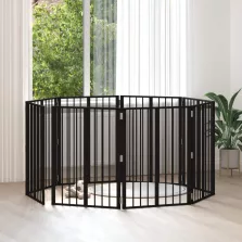 vidaXL Kutya Kapu 8 pcs Fekete 60 x 80 cm Horganyzott acél