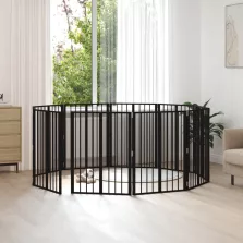 vidaXL Kutya Kapu 10 pcs Fekete 60 x 80 cm Horganyzott acél