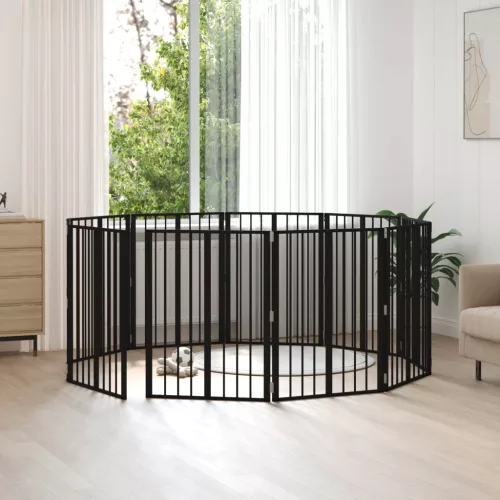 vidaXL Kutya Kapu 10 pcs Fekete 60 x 80 cm Horganyzott acél