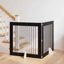   vidaXL Kutyakerítés állványokkal 2 pcs Fekete Tölgy 100 x 100 cm