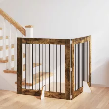   vidaXL Kutyakerítés állványokkal 2 pcs Füstös Tölgy 100 x 100 cm