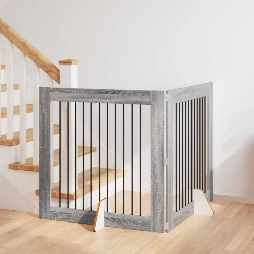 vidaXL Kutyajátszó 2 pcs Szürke Sonoma 100 x 100 cm Horganyzott acél