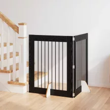   vidaXL Kutyakerítés állványokkal 2 pcs Fekete Tölgy 80 x 100 cm