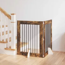   vidaXL Kutyakerítés állványokkal 2 pcs Füstös Tölgy 80 x 100 cm