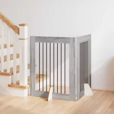   vidaXL Kutyakerítés állványokkal 2 pcs Szürke Sonoma 80 x 100 cm