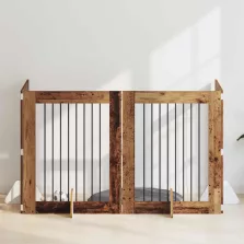   vidaXL Kutyakerítés állványokkal 4 pcs Antik Fa 80 x 100 cm Szerelt Fa