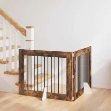   vidaXL Kutyakerítés állványokkal 2 pcs Füstös Tölgy 100 x 80 cm